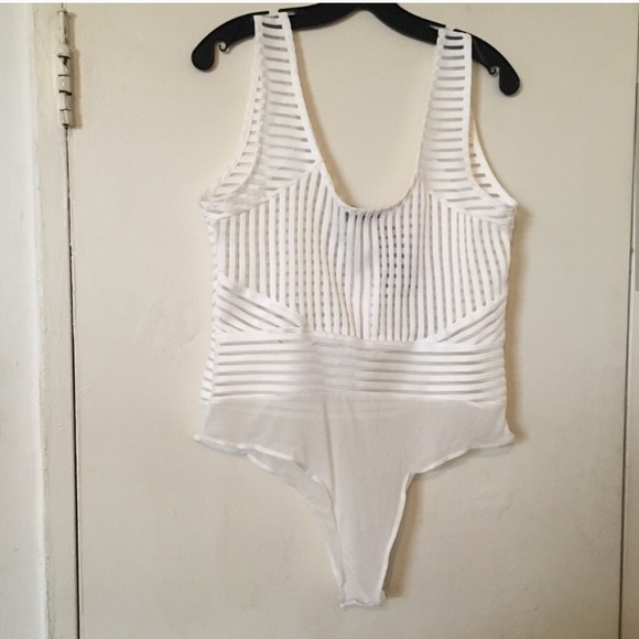 White mesh rib bodysuit size XL - Picture 5 of 9